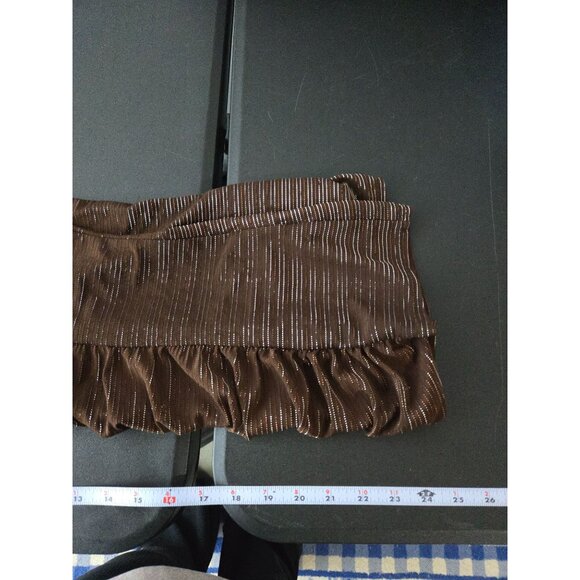 Ava & Grace Womens Brown Ruched Tank Top Size Petite Large Y2K Club Metallic - Picture 11 of 12